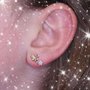 Voir la diapositive 2 : L'ATELIER D'AZUR Boucles d'Oreilles Papillons - Or Jaune et Zirconiums - Femme ou Enfant
