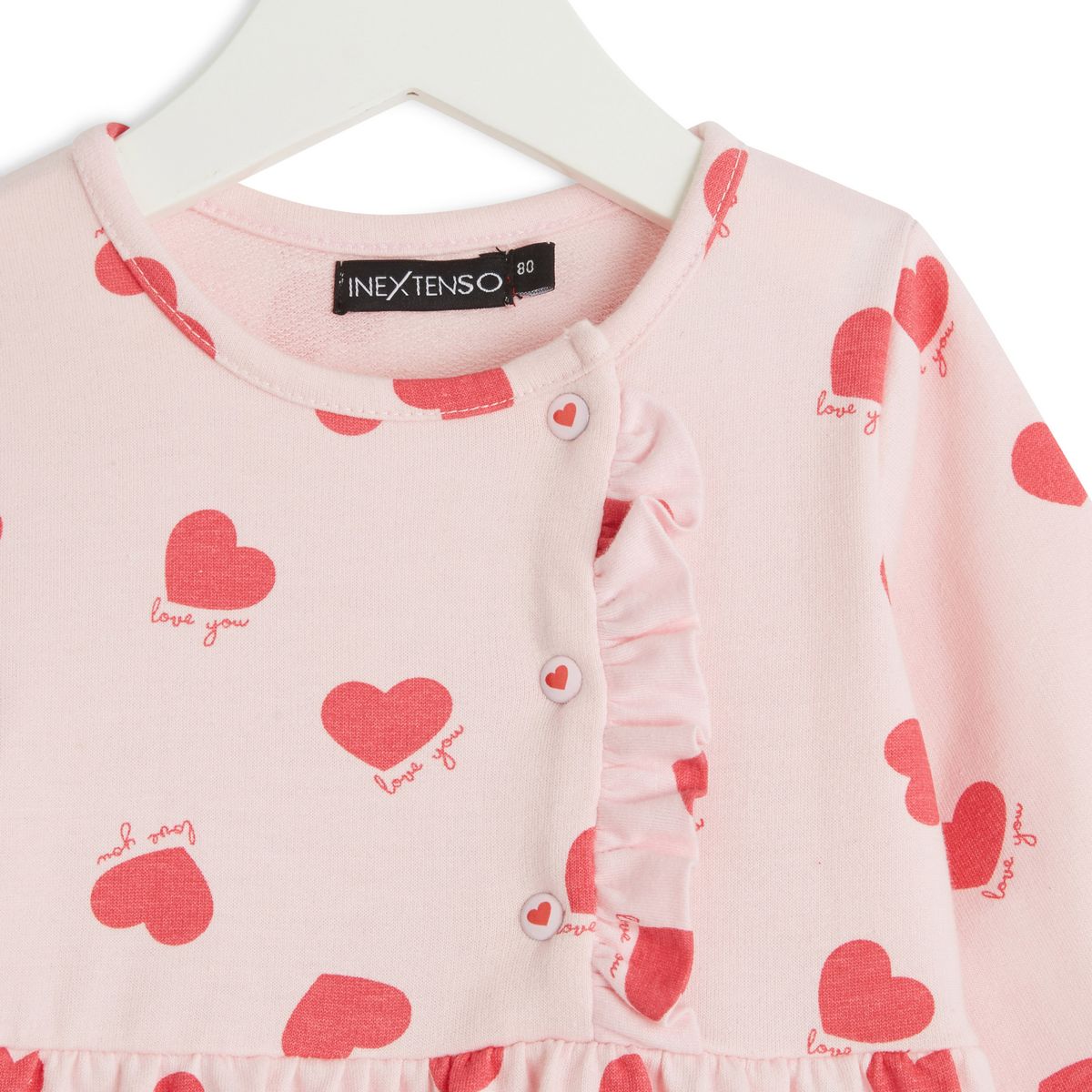 INEXTENSO Robe c&oelig;ur rose bébé fille 