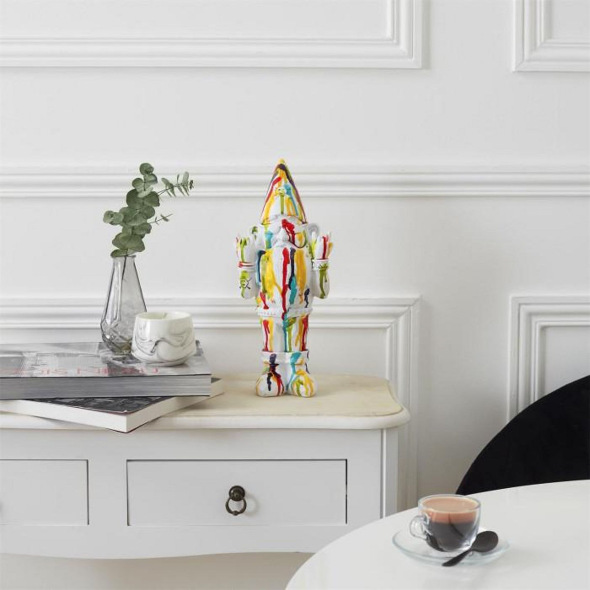 Paris Prix Statuette Design  Nain de Jardin Rock  33cm Blanc