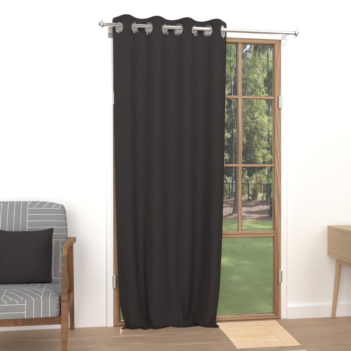 SOLEIL D'OCRE Rideau uni à oeillets infroissable ALIX, par Soleil d'ocre