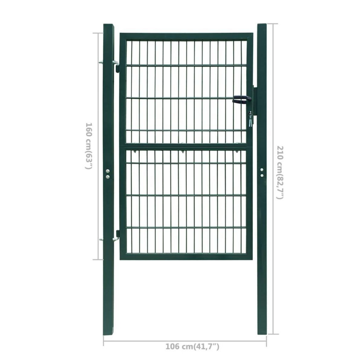 VIDAXL Portillon 2D (simple) Vert 106x210 cm