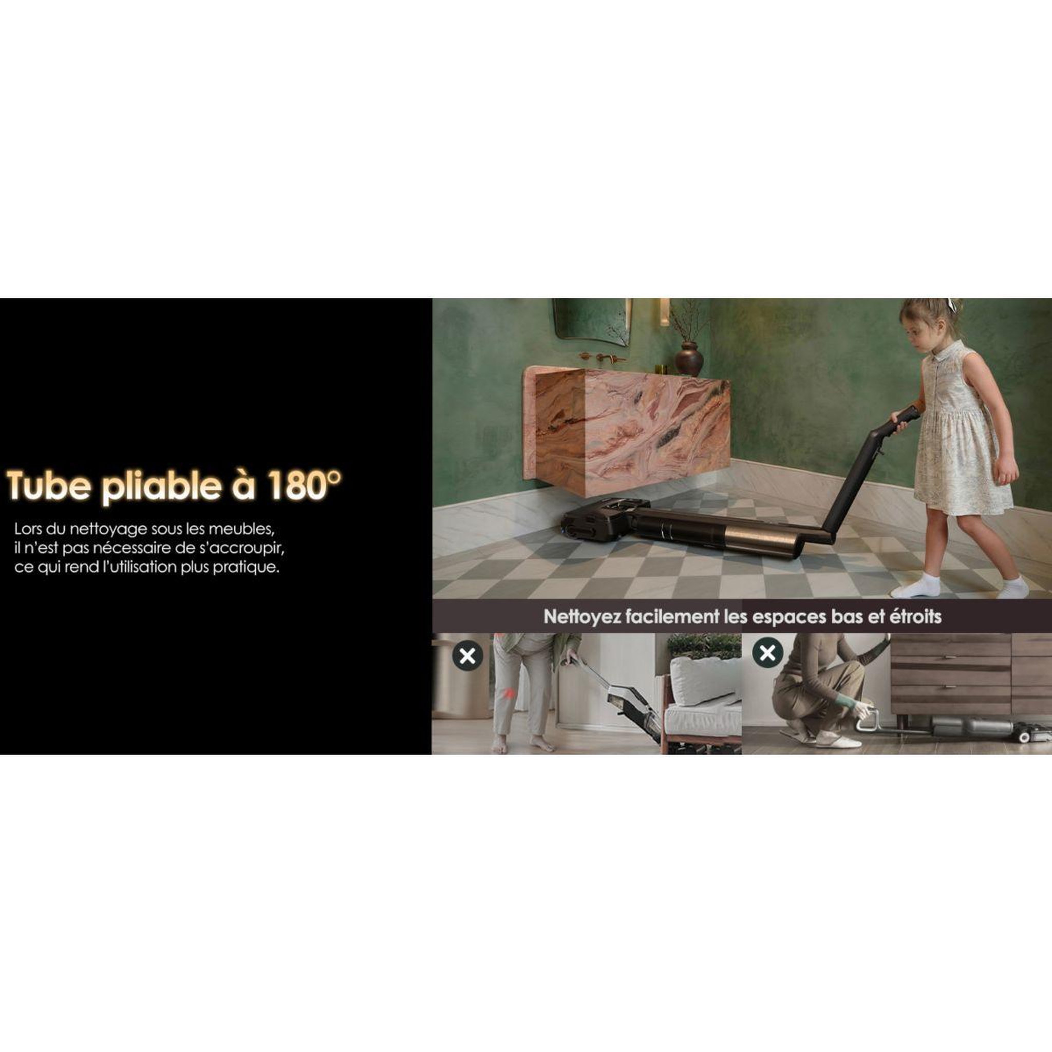 Voir la diapositive 4 : TINECO Aspirateur laveur pliable floor one s7 fold elite noir