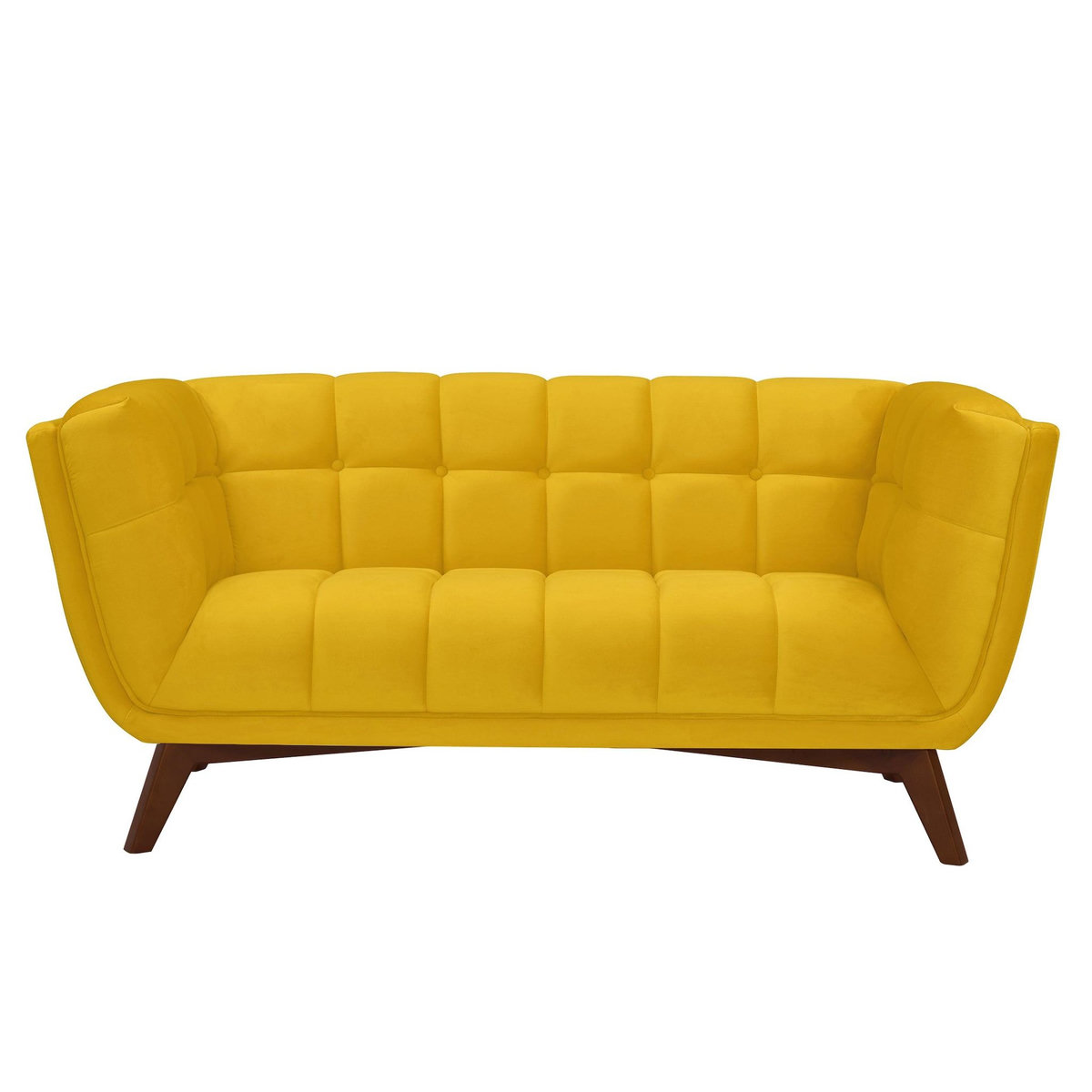 Rendez vous déco Canapé 2 places en velours jaune-Mona