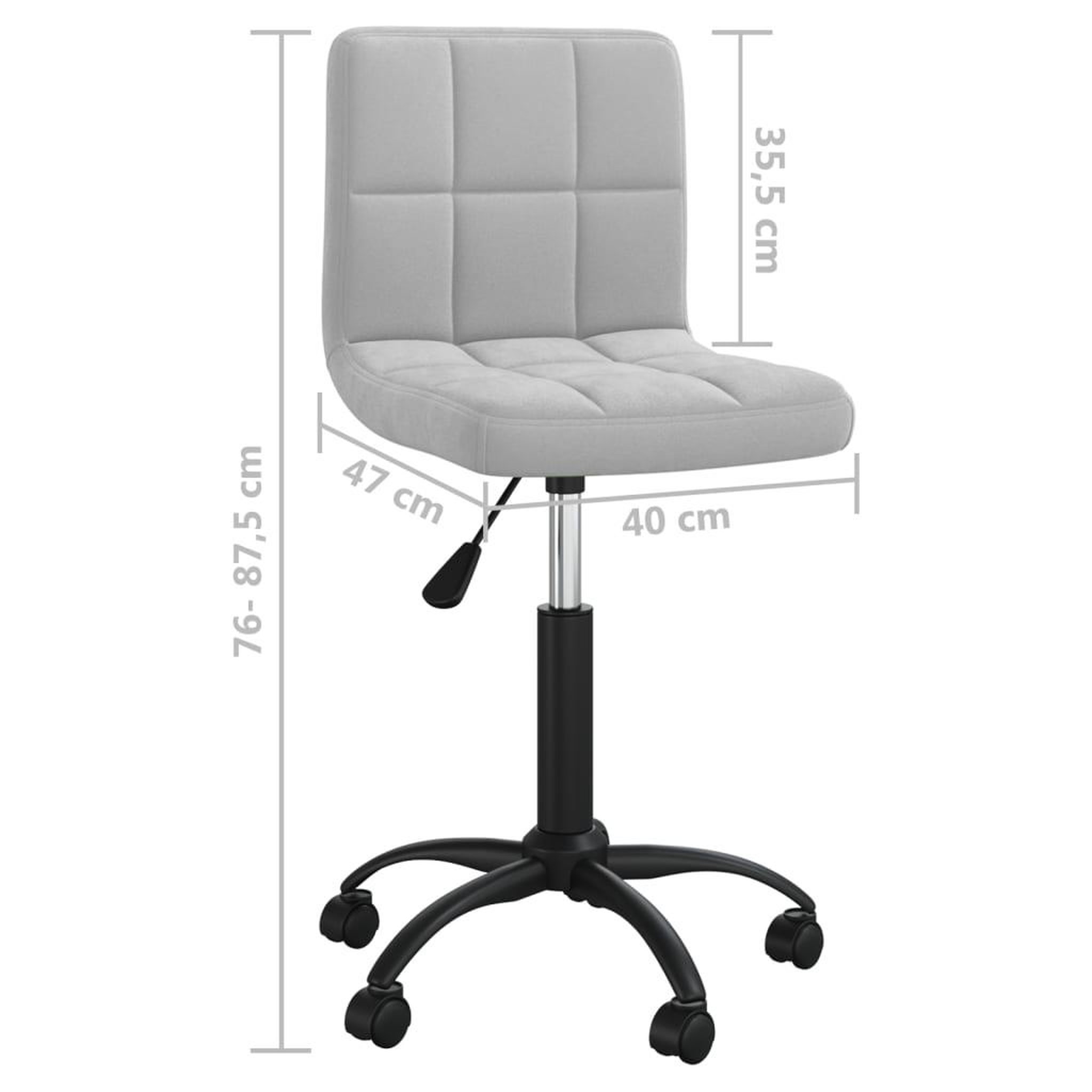 Voir la diapositive 6 : VIDAXL Chaise pivotante de bureau Gris clair Velours