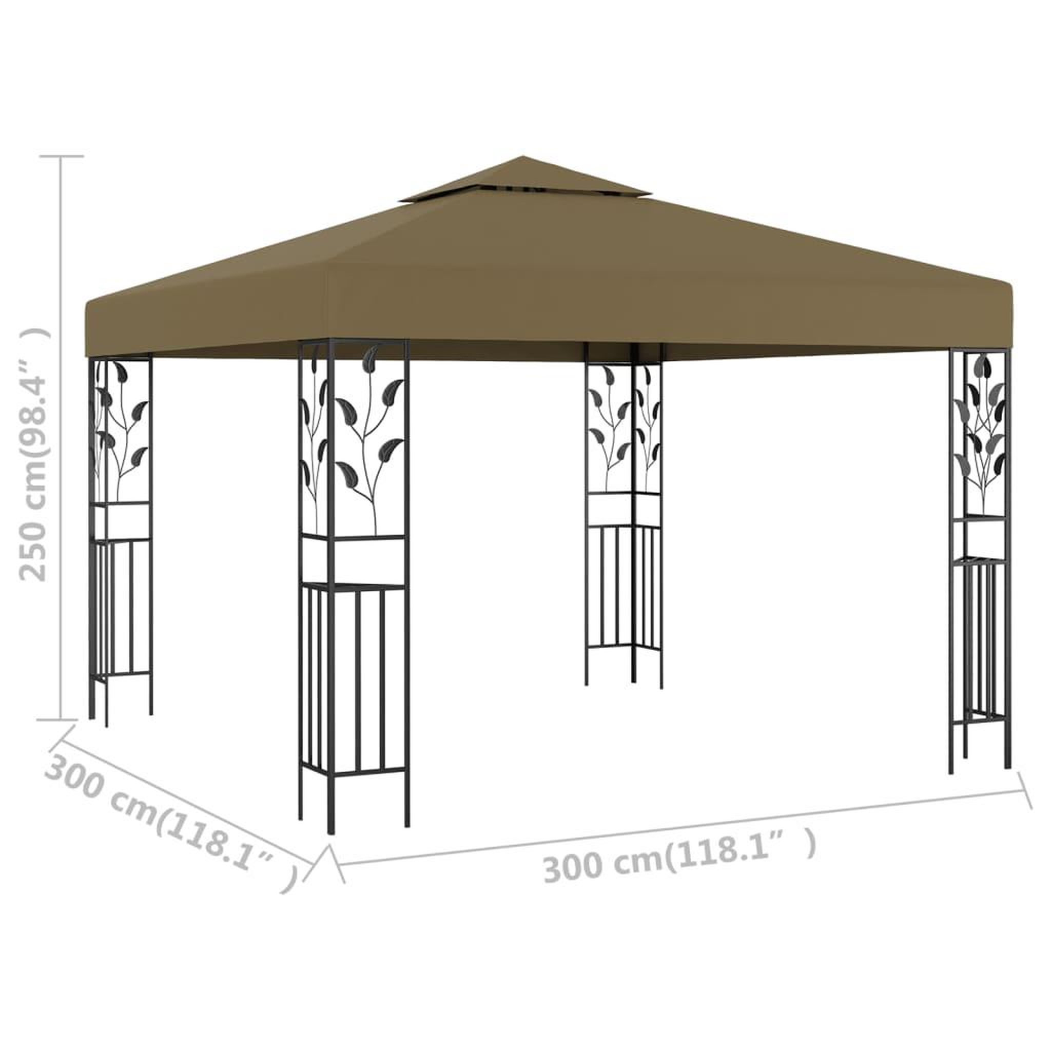 Voir la diapositive 6 : VIDAXL Tonnelle 3x3 m Taupe 180 g/m^2