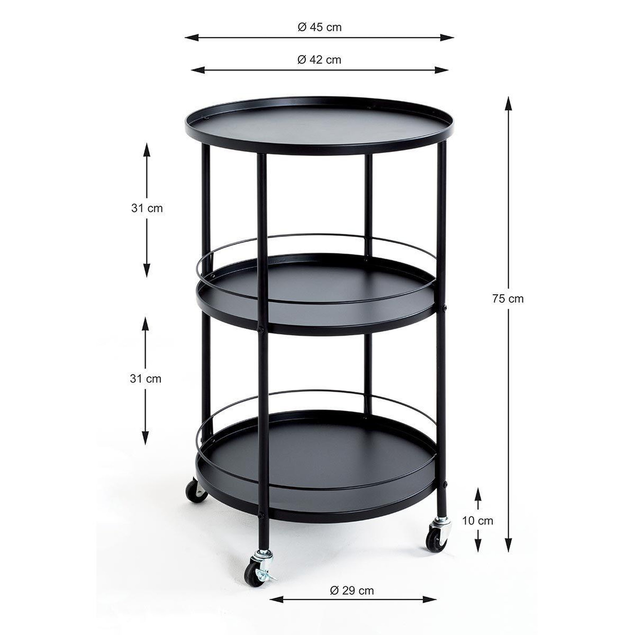 Voir la diapositive 3 : Paris Prix Desserte de cuisine design  baro  75cm noir