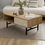 Voir la diapositive 5 : CONCEPT USINE Table basse design bois et travertin avec compartiment TROSA