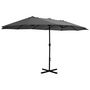 Voir la diapositive 2 : VIDAXL Parasol d'exterieur poteau en aluminium 460x270 cm anthracite