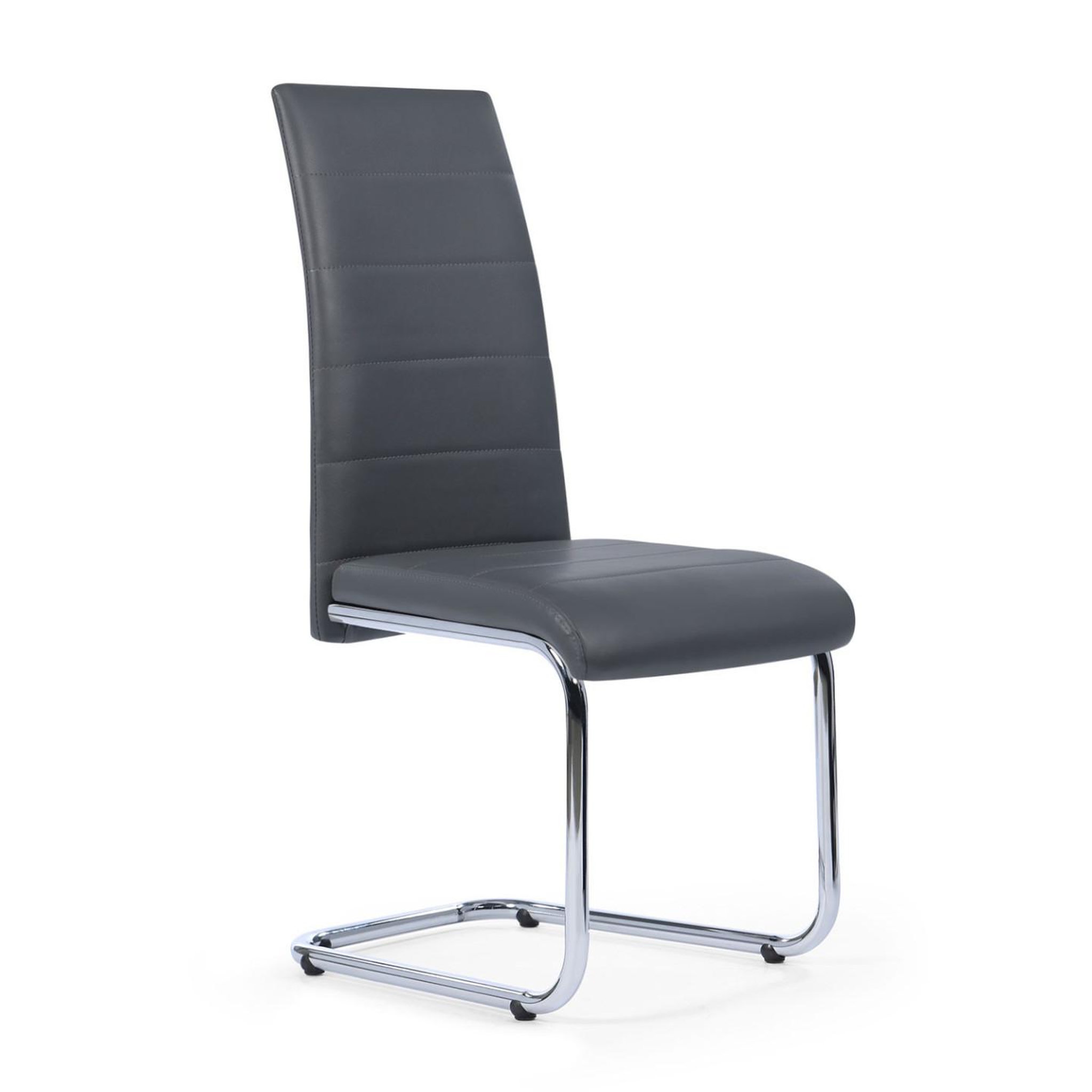 Voir la diapositive 3 : ID MARKET Lot de 4 chaises mia grises pour salle à manger