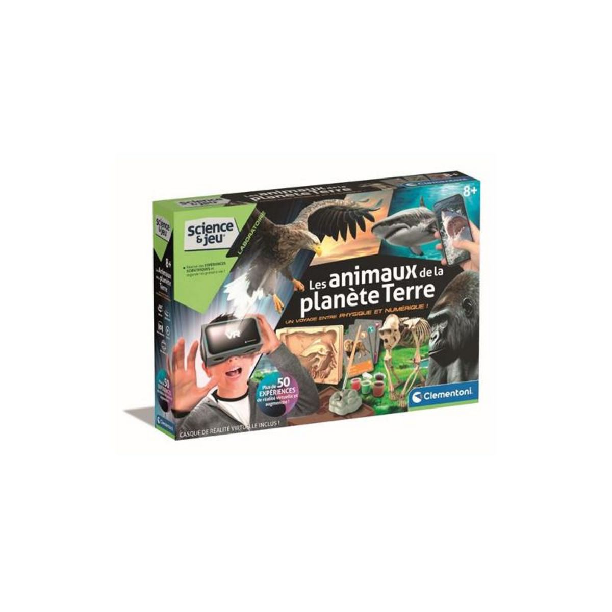 CLEMENTONI Jeu de sciences et d expérience Clementoni Les animaux de la planète Terre Réalité Virtuelle