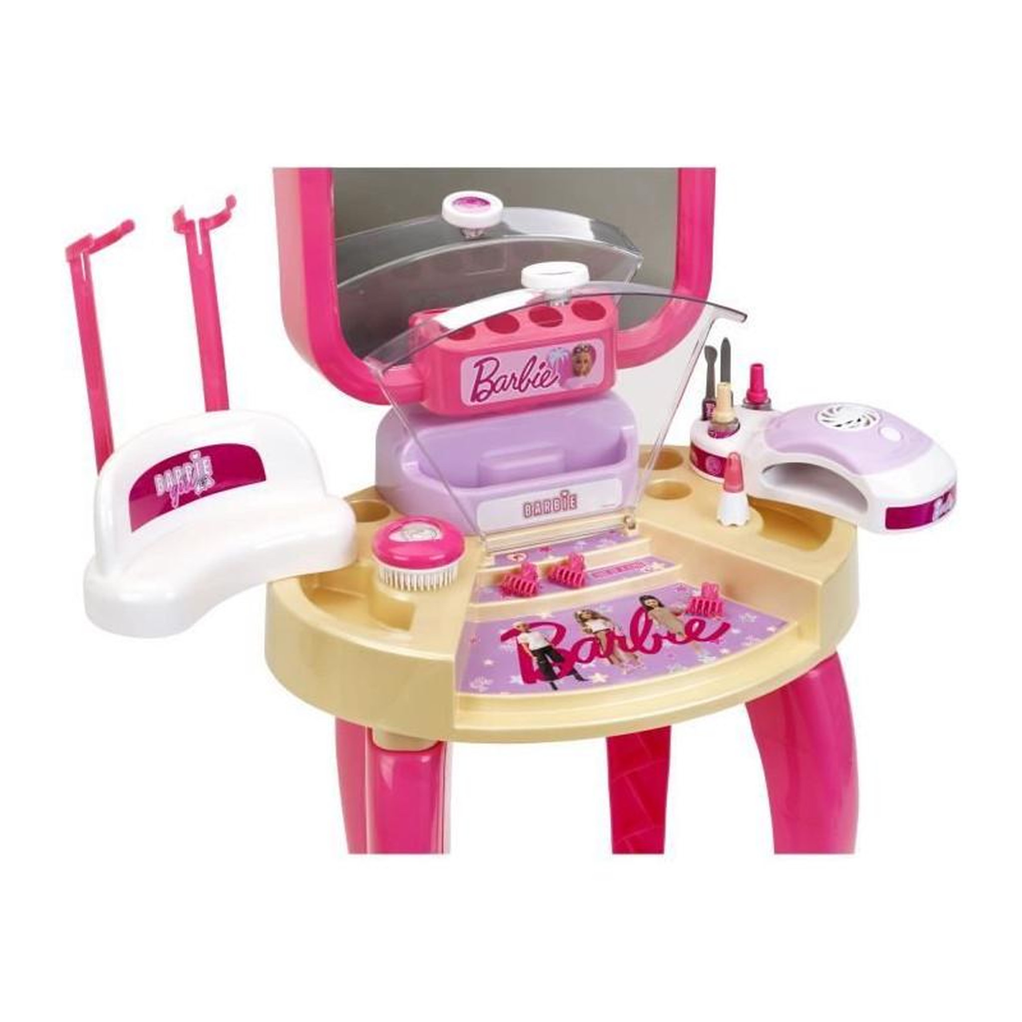 Voir la diapositive 6 : Klein Jouet de beauté - KLEIN - Centre de beauté Barbie Happy Vibes - Complet avec de nombreux accessoires et lumiere.