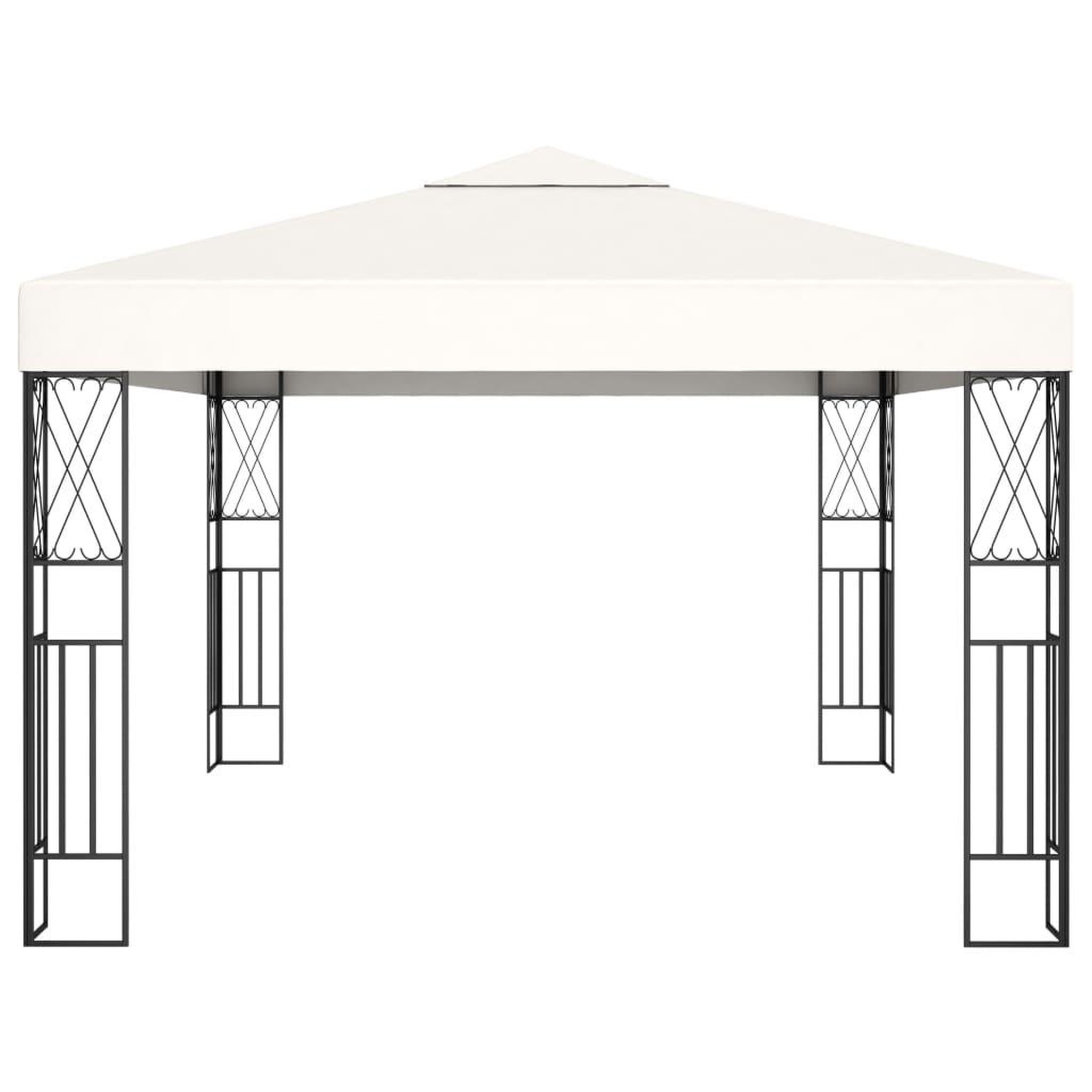 Voir la diapositive 5 : VIDAXL Tonnelle avec guirlande lumineuse a led 3x4 m creme tissu
