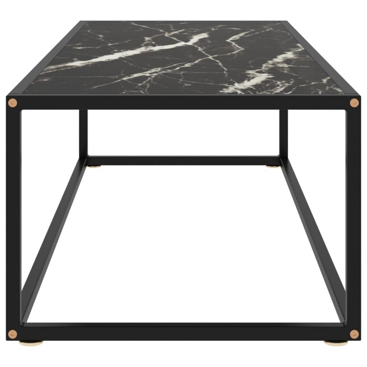 VIDAXL Table basse Noir avec verre marbre noir 120x50x35 cm