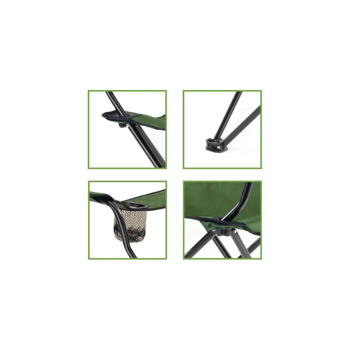 Garden Fauteuil de jardin de camping - Acier/Polyester - Vert