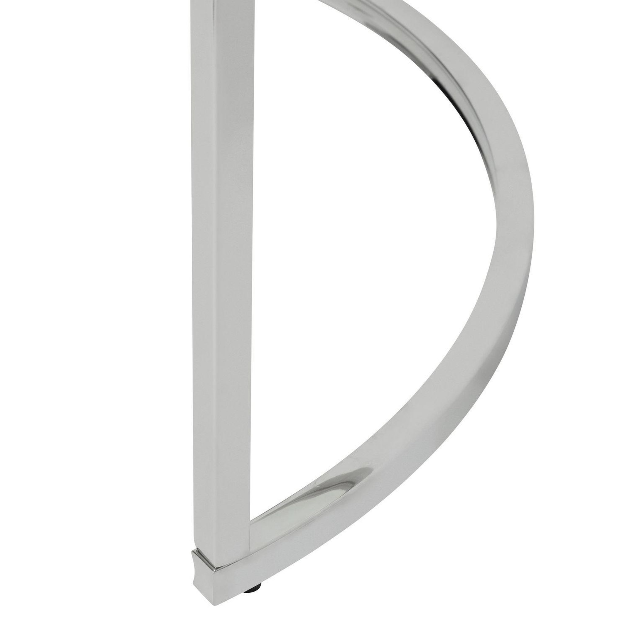 Voir la diapositive 4 : ATMOSPHERA Ensemble de 2 tables basses gigognes en verre et inox kneo - argent