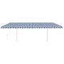 Voir la diapositive 3 : VIDAXL Auvent manuel retractable avec LED 6x3 m Bleu et blanc