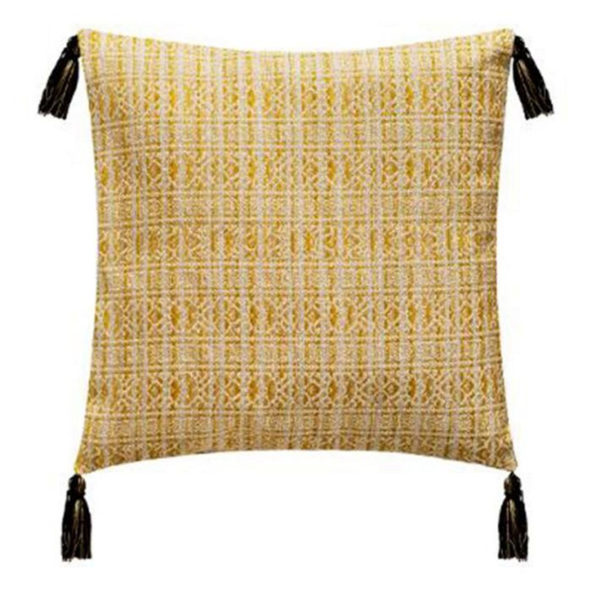 ATMOSPHERA Housse de Coussin  4 Pompons  40x40cm Ocre