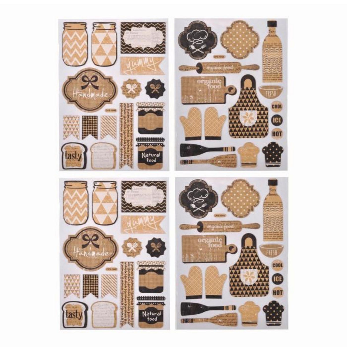 Paris Prix Lot de 2 Planches de Stickers  Cuisine  Naturel