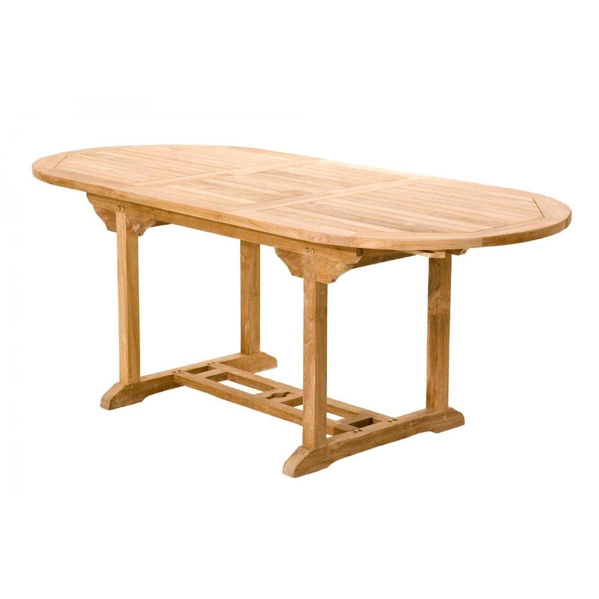 CONCEPT USINE Table de jardin ovale et 6 chaises en teck KAJANG