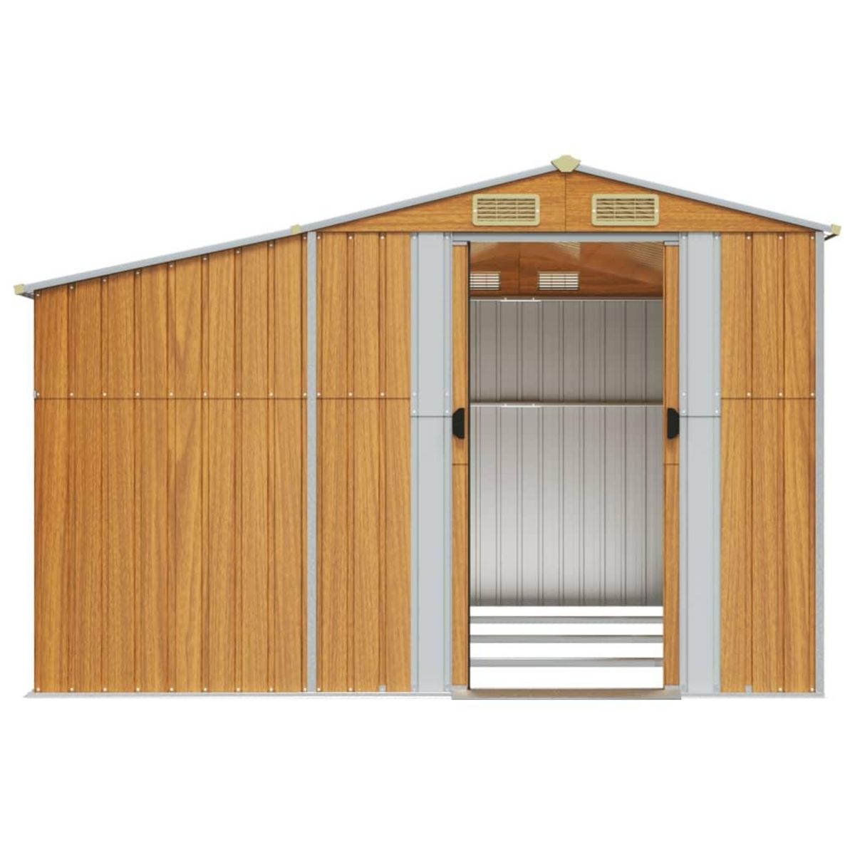 VIDAXL Abri de jardin marron clair 277x365,5x179 cm acier galvanise