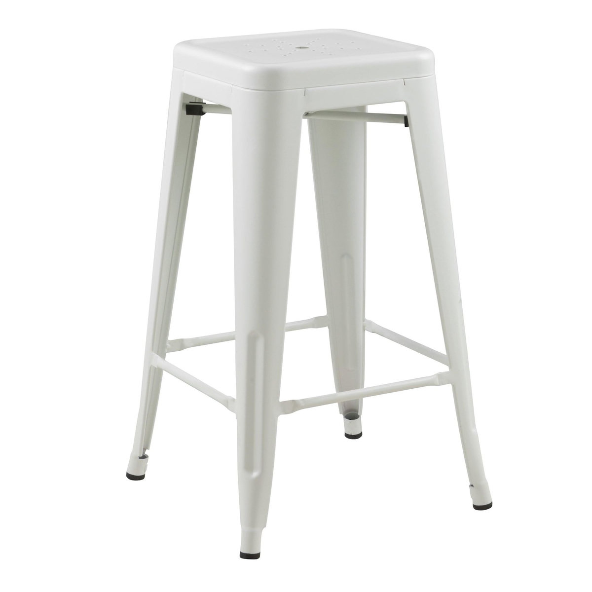 Rendez vous déco Lot de 2 tabourets pour îlot central 66 cm en métal blanc mat-Indus