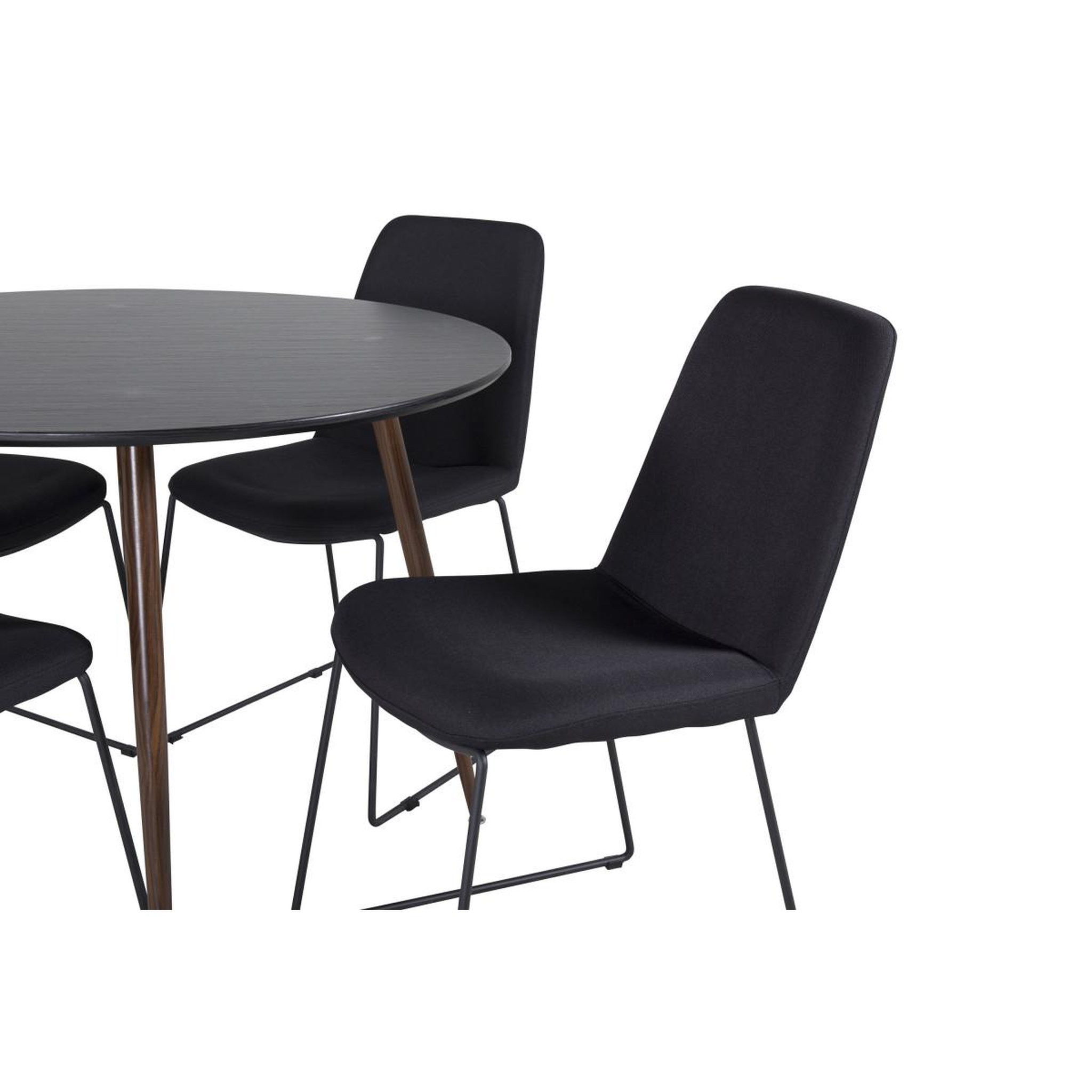 Voir la diapositive 3 : Paris Prix Ensemble table à manger & 4 chaises  plaza & muce  100cm noir