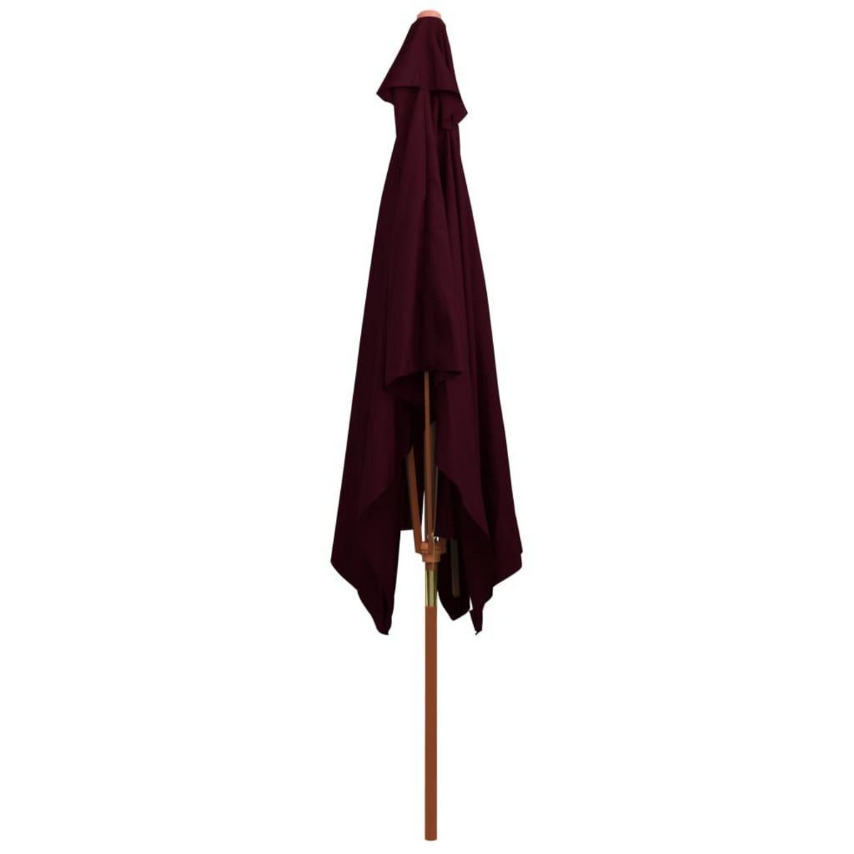 VIDAXL Parasol de jardin avec mat en bois rouge bordeaux 200x300 cm