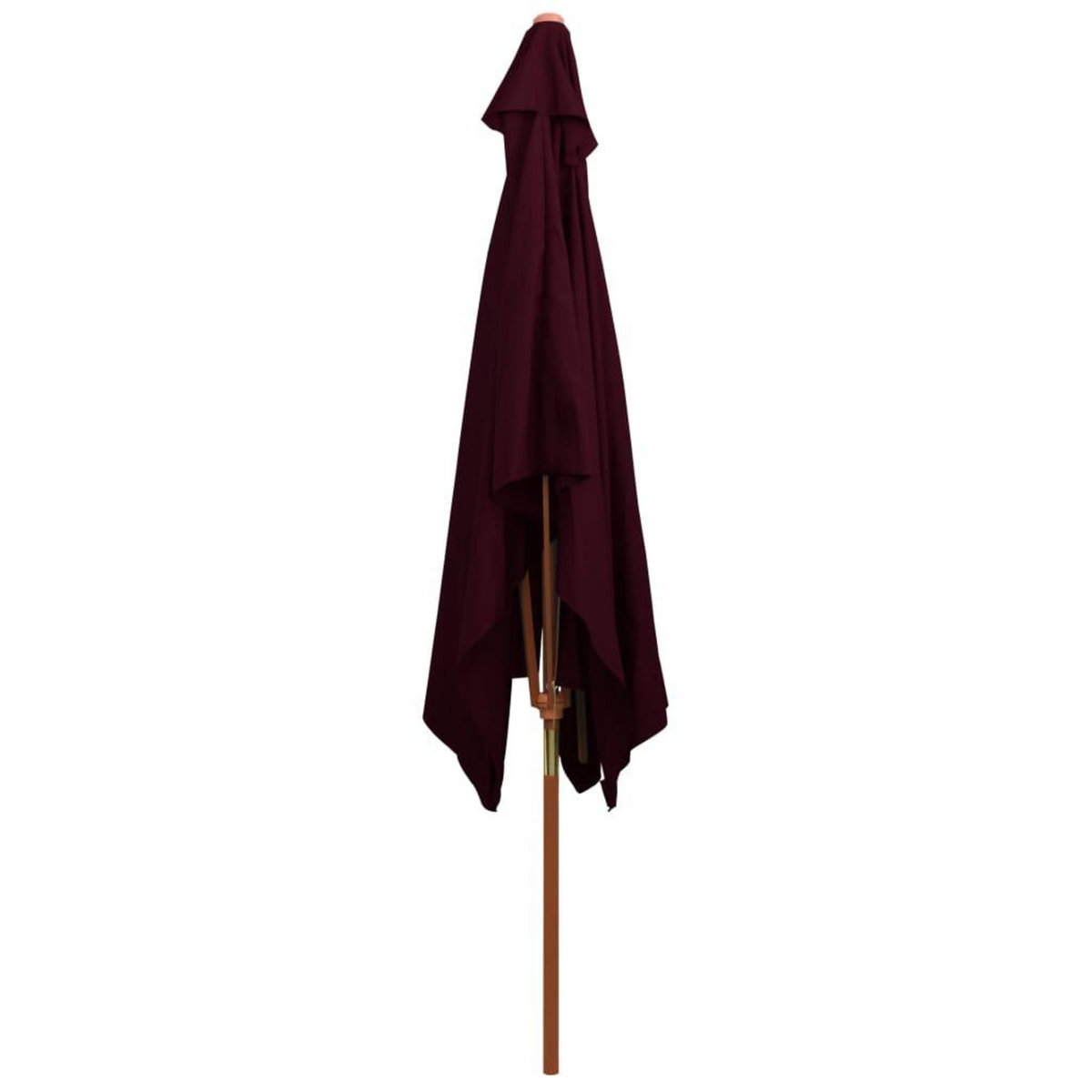 VIDAXL Parasol de jardin avec mat en bois rouge bordeaux 200x300 cm