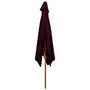 Voir la diapositive 4 : VIDAXL Parasol de jardin avec mat en bois rouge bordeaux 200x300 cm