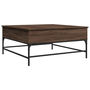 Voir la diapositive 2 : VIDAXL Table basse chene marron 95x95x45 cm bois d'ingenierie et metal