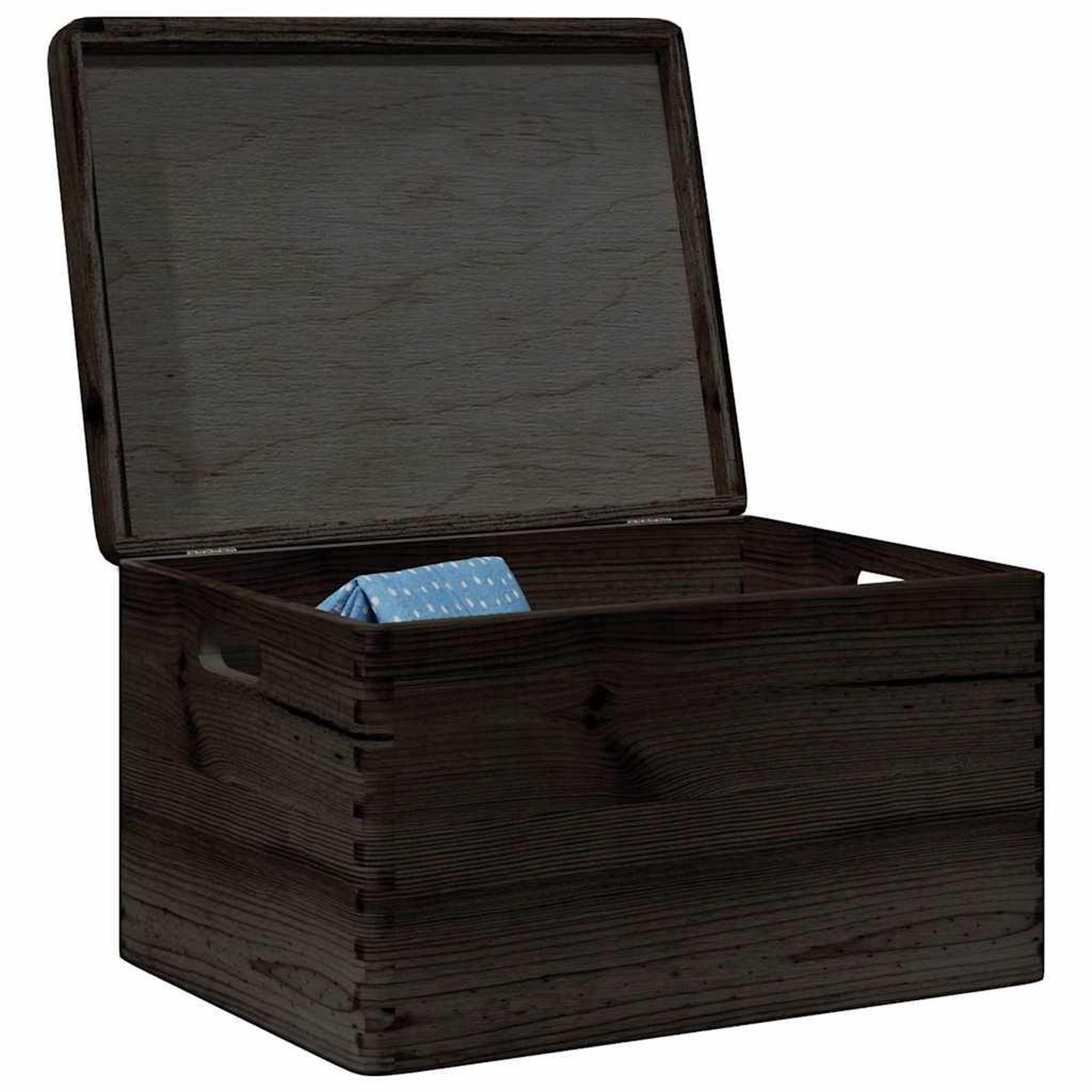 VIDAXL Boîte en bois avec couvercle et poignees noir bois pin massif