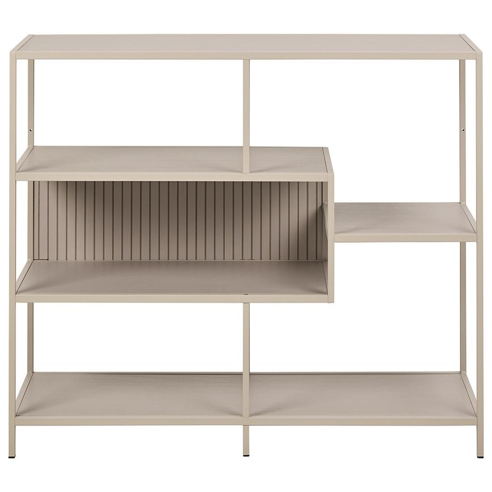 Voir la diapositive 3 : LISA DESIGN Anthea - étagère filaire métal avec plaquage en effet bois blanchi - 114 cm - gris