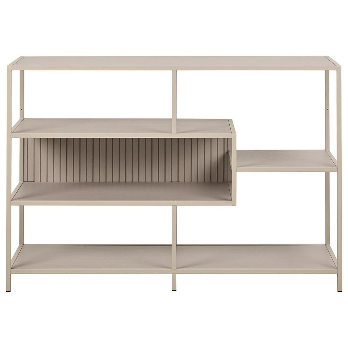 LISA DESIGN Anthea - étagère filaire métal avec plaquage en effet bois blanchi - 114 cm - gris