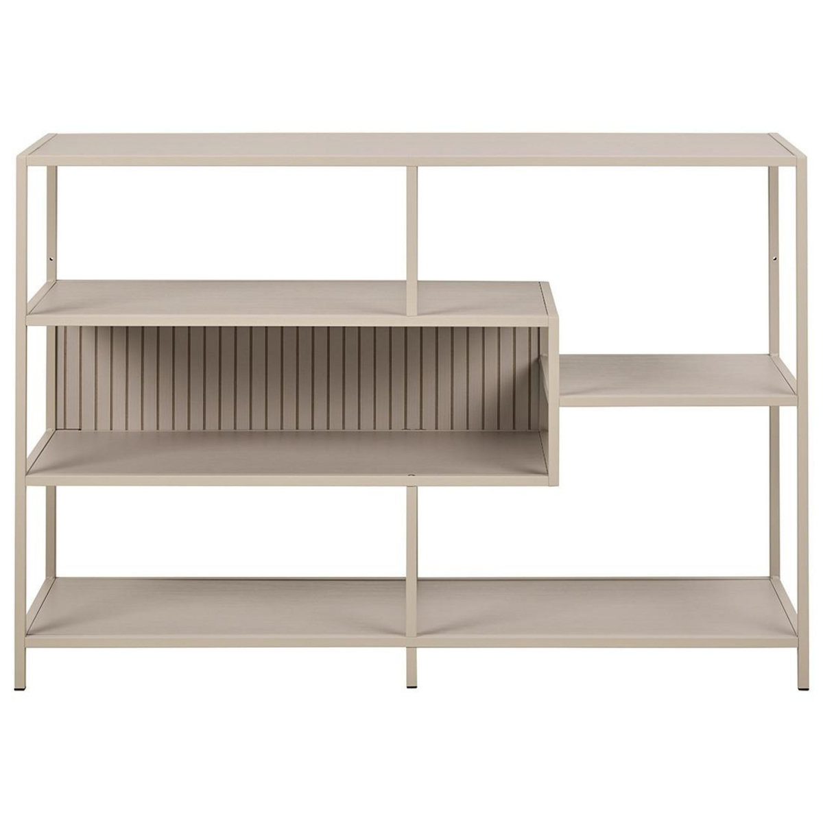 LISA DESIGN Anthea - étagère filaire métal avec plaquage en effet bois blanchi - 114 cm - gris