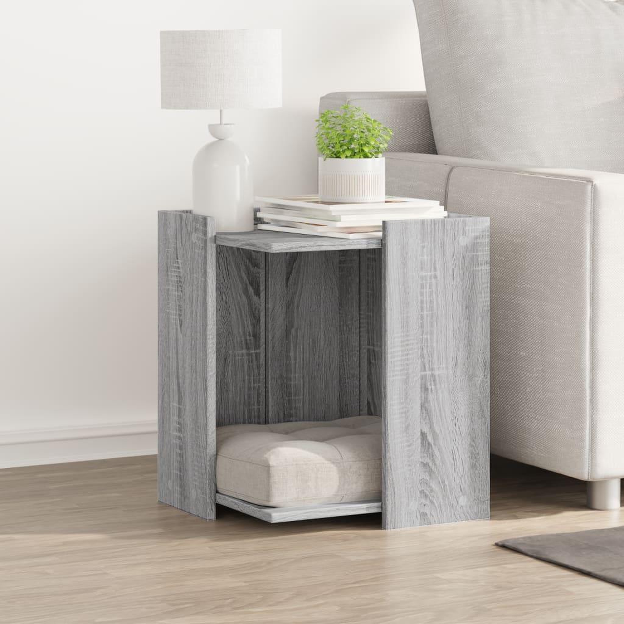 Voir la diapositive 3 : VIDAXL Meuble de bac a litiere pour chat sonoma gris bois d'ingenierie
