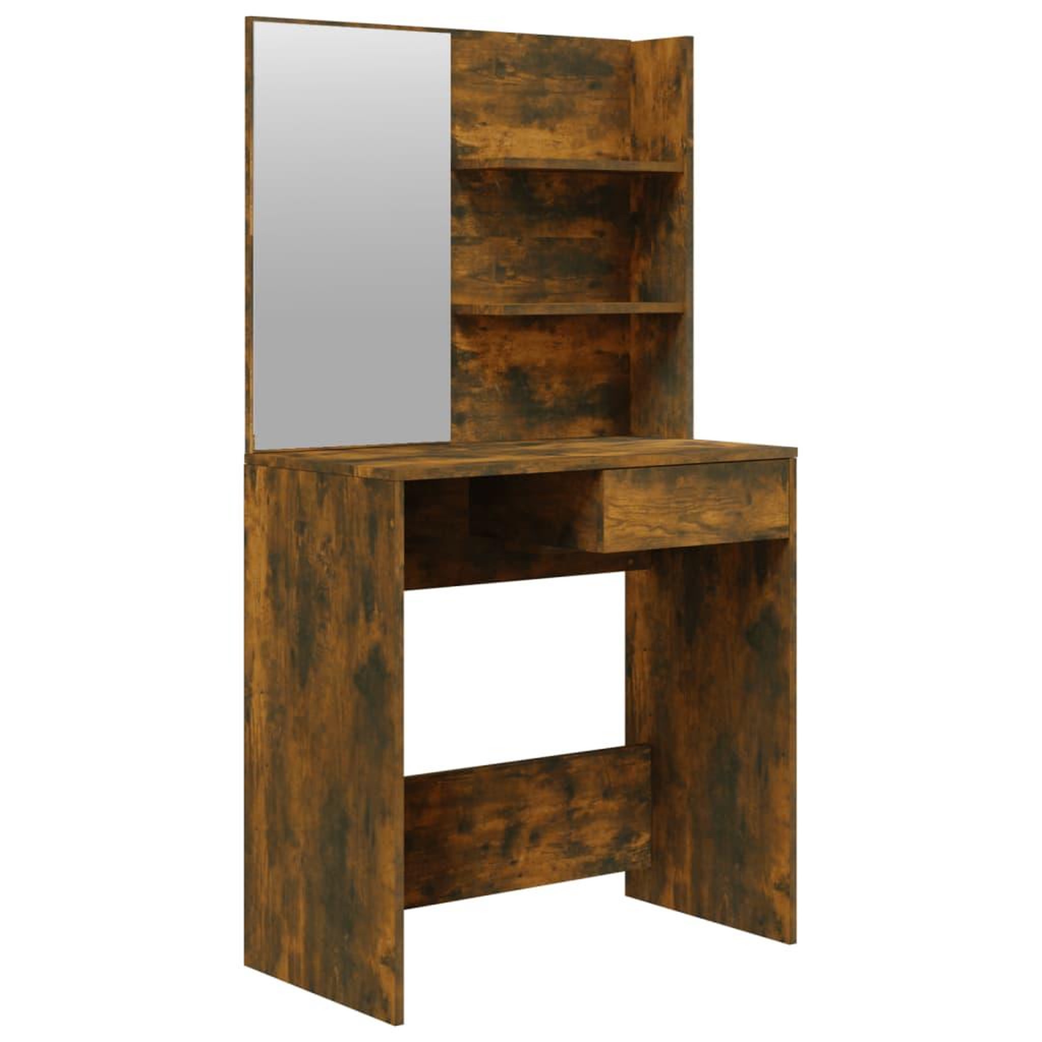 Voir la diapositive 2 : VIDAXL Coiffeuse avec miroir Chene fume 74,5x40x141 cm