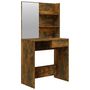 Voir la diapositive 2 : VIDAXL Coiffeuse avec miroir Chene fume 74,5x40x141 cm