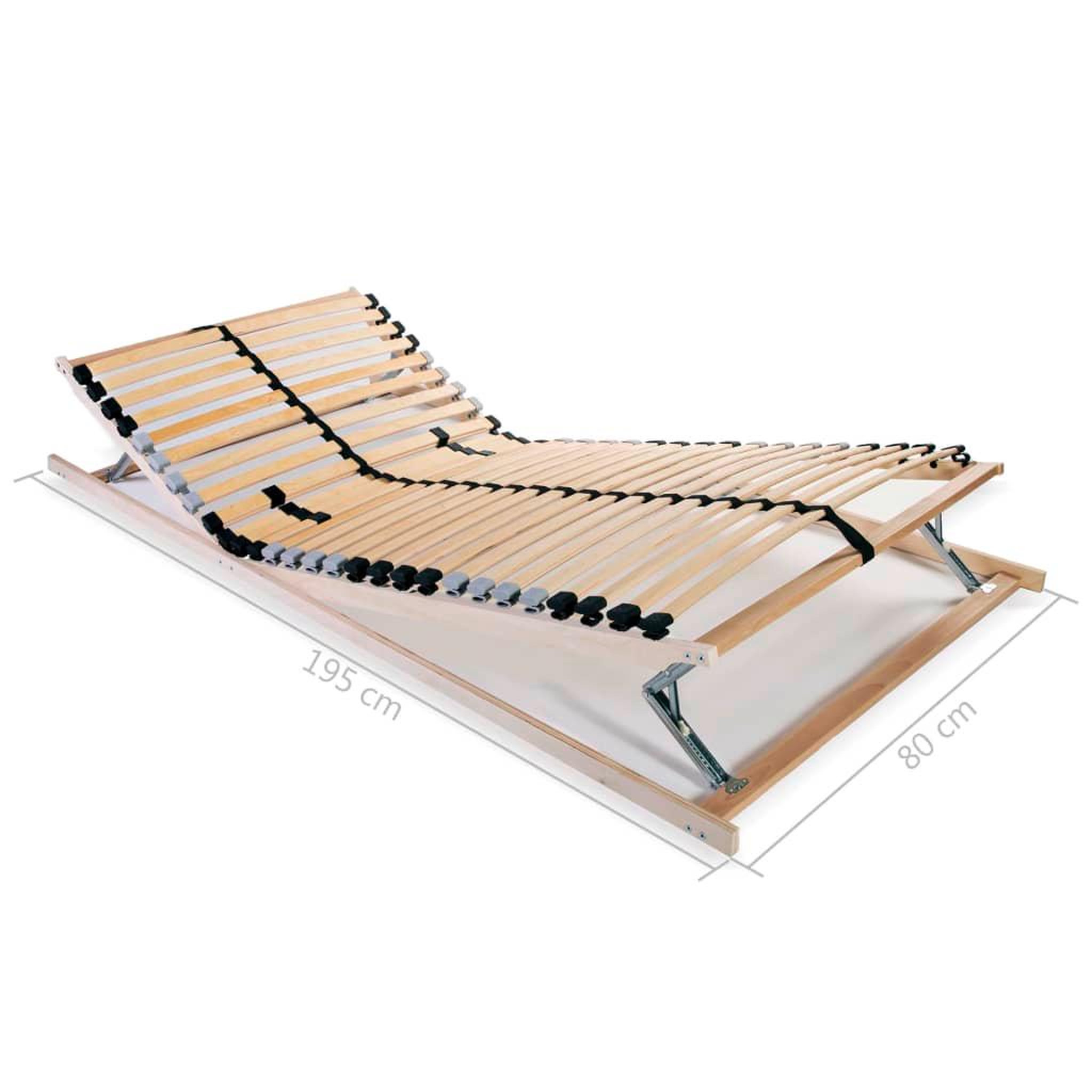 Voir la diapositive 6 : VIDAXL Sommier a lattes sans matelas avec 28 lattes 7 zones 80x200 cm
