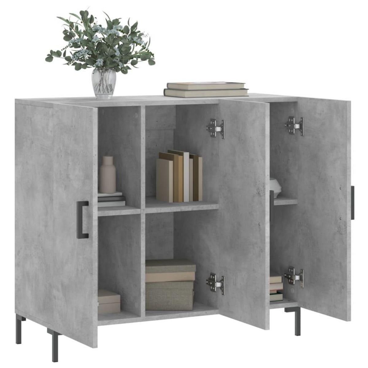 VIDAXL Buffet gris beton 90x34x80 cm bois d'ingenierie