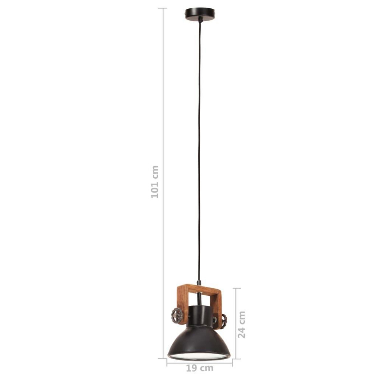 VIDAXL Lampe suspendue industrielle 25 W Noir Rond 19 cm E27