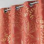 Voir la diapositive 2 : Paris Prix Rideau à Œillets Imprimé  Belflor  140x280cm Terracotta