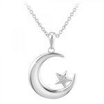 SC CRYSTAL Collier Lune par SC Crystal orné d'un véritable diamant blanc