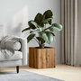 Voir la diapositive 3 : VIDAXL Jardiniere chene artisanal 40x40x40 cm bois d'ingenierie