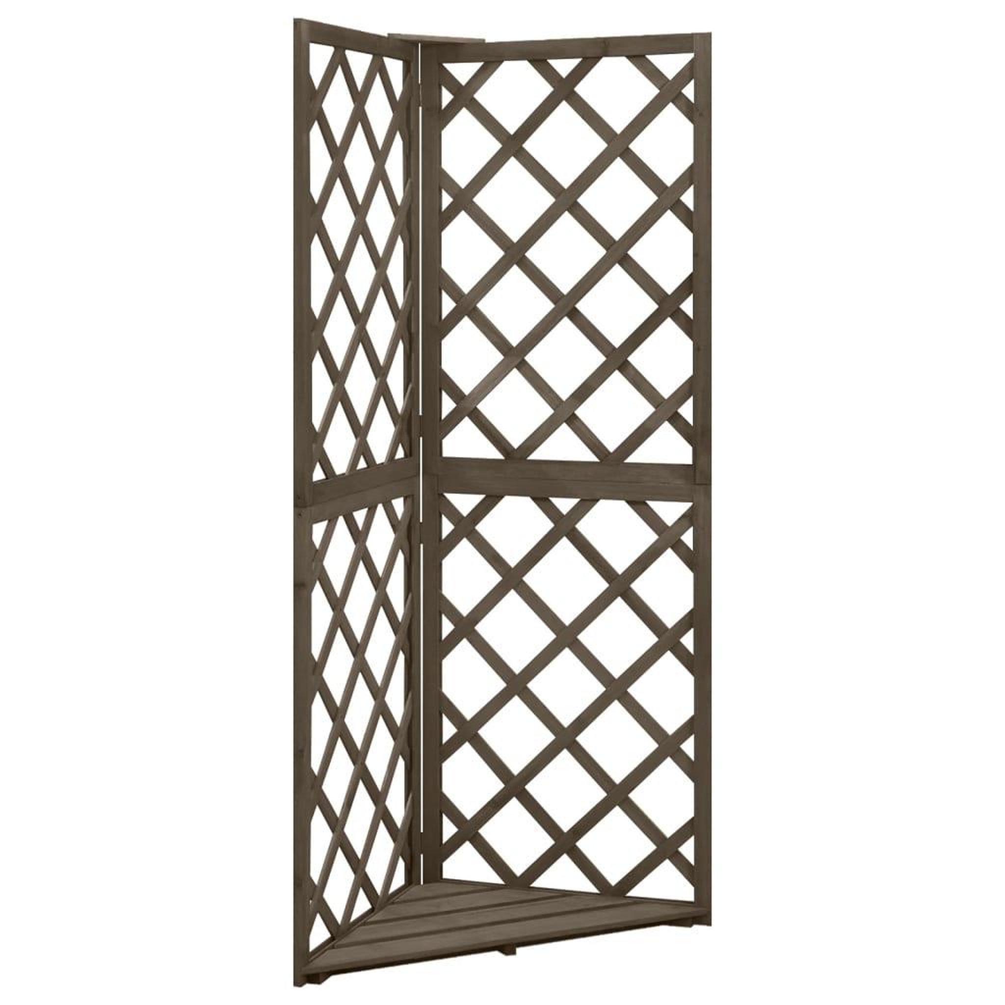 Voir la diapositive 1 : VIDAXL Treillis d'angle Gris 50x50x145 cm Bois de sapin massif