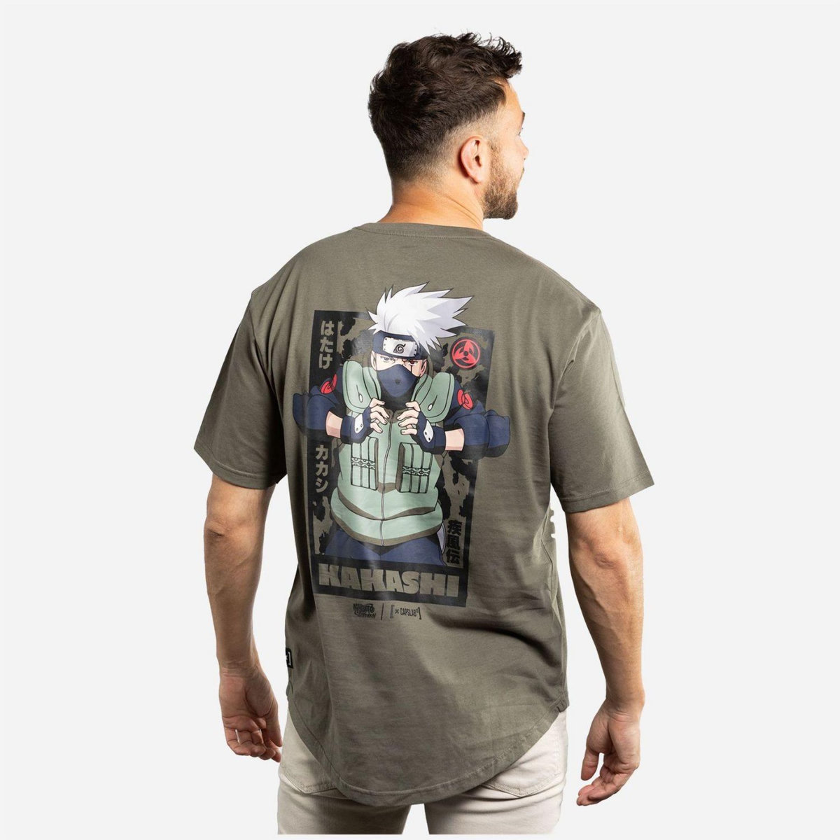 CAPSLAB T-shirt homme confort fit avec print Naruto Shippuden Kakashi