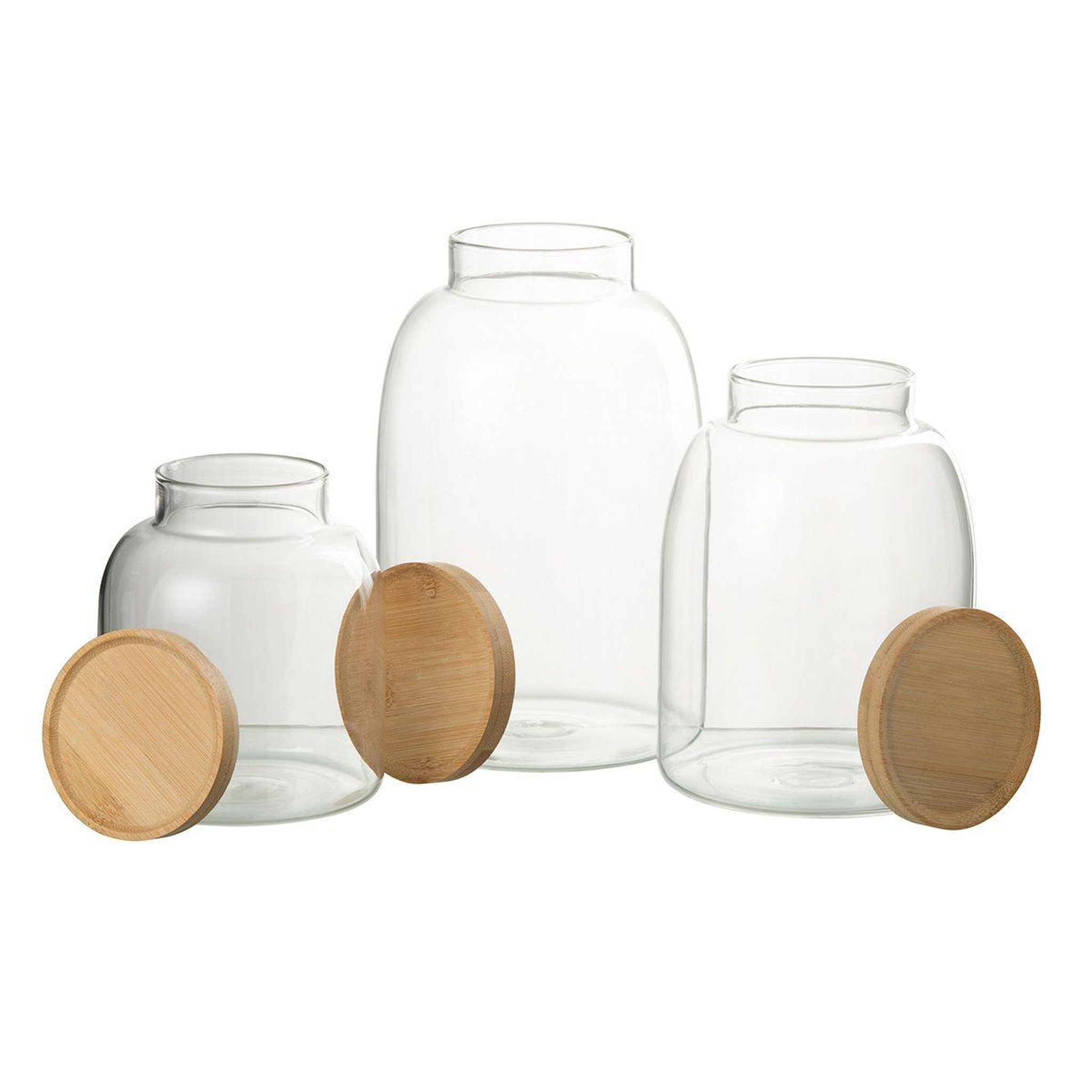 Voir la diapositive 4 : J-LINE Bocal de conservation en verre  tom  2,1l transparent