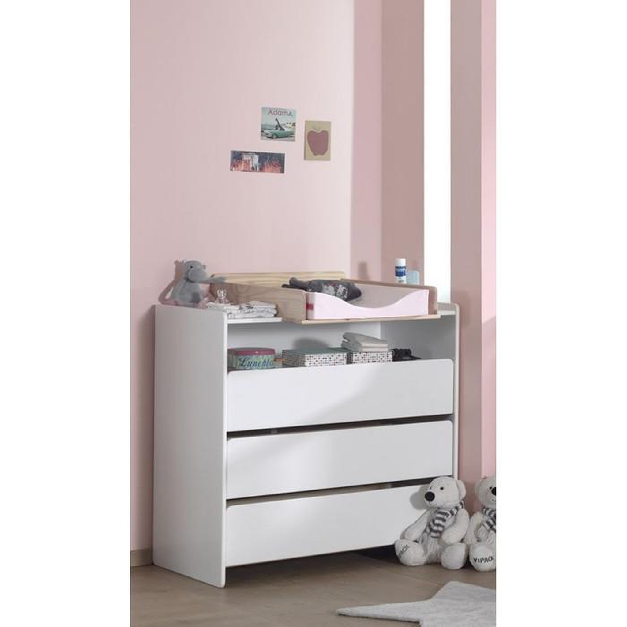 Voir la diapositive 4 : Paris Prix Pack - Commode & Plan à Langer  Kiddy  90cm Blanc