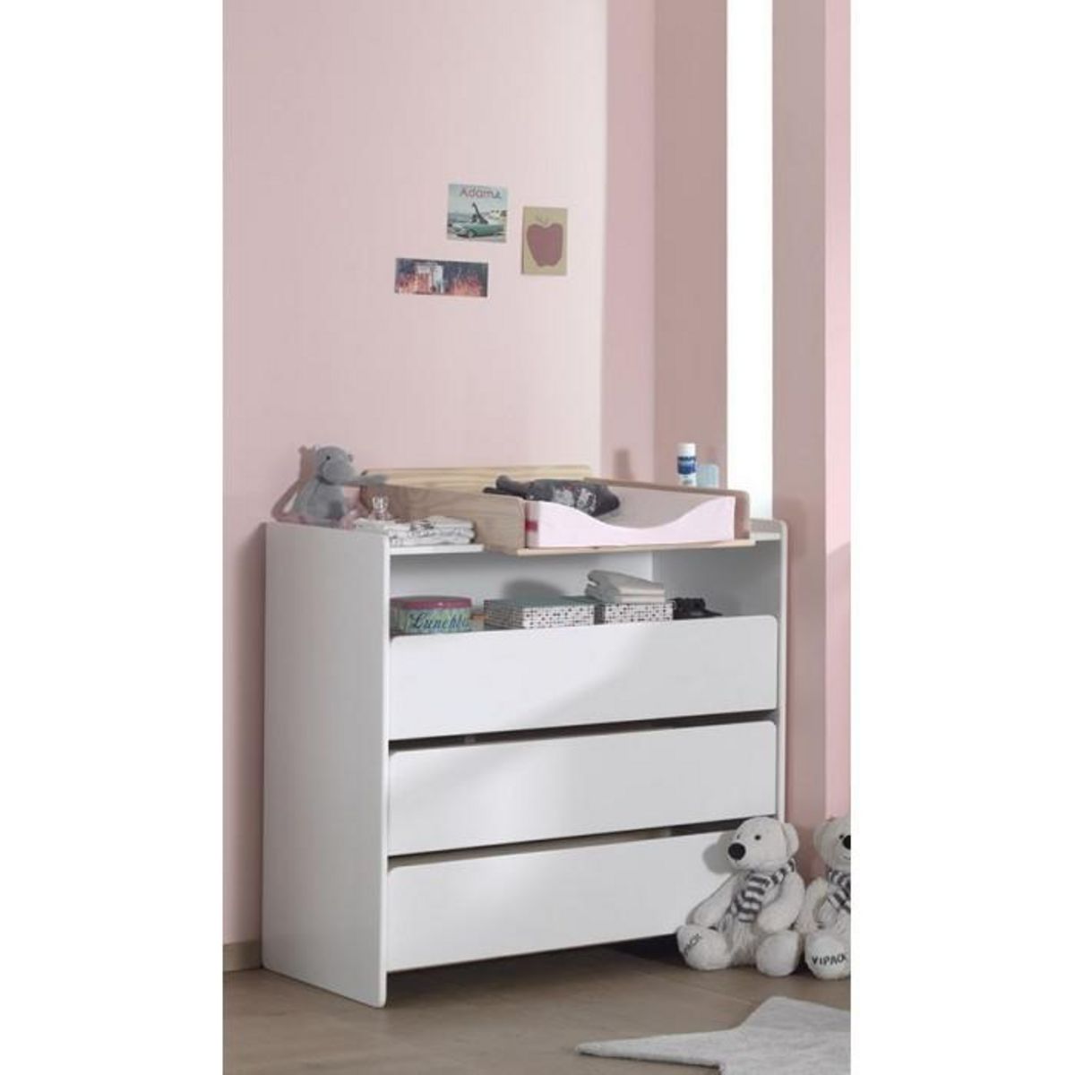Paris Prix Pack - Commode & Plan à Langer  Kiddy  90cm Blanc