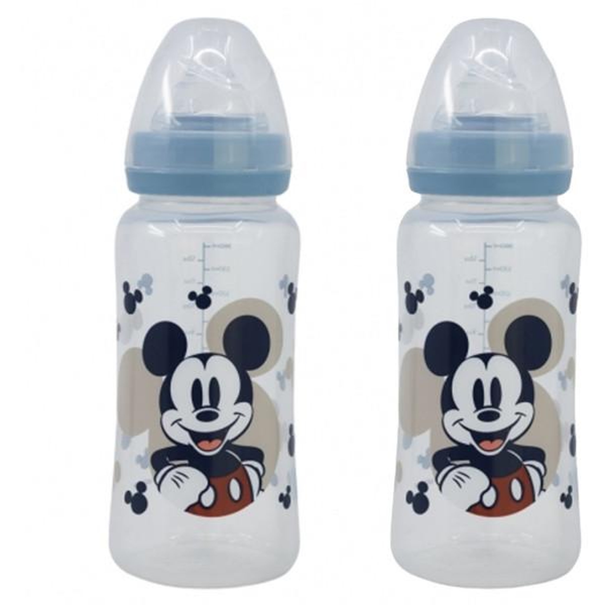 DISNEY BABY Lot de 2 biberons - DISNEY BABY - MICKEY COLLECTOR - 360 ml - Tétine silicone - Débit 3 positions