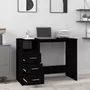 VIDAXL Bureau avec tiroirs Noir 102x50x76 cm Bois d'ingenierie